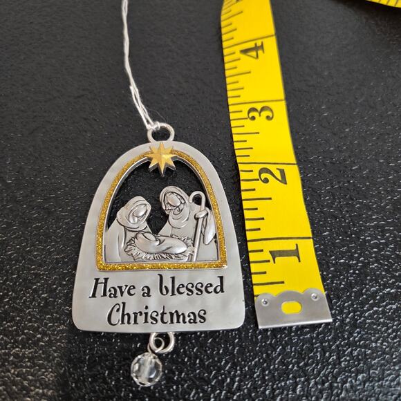 Christmas Ornaments Religious Inspirational Set of 2 Blessed Christmas - Picture 9 of 9